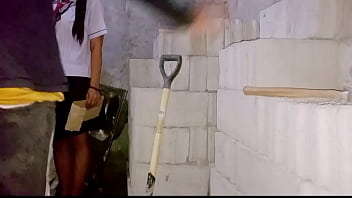 Pinay College Muse Blows Hardworking Construction Boy