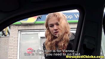 Naughty Young Hitchhiker Gets A Sticky Surprise On Her Pretty Face